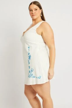 White Embroidered Mini Dress -You And All Fashion Store cdd4092 47a white 4