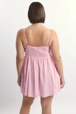 Pink Milkmaid Shoestring Strap Minidress -You And All Fashion Store cdd4151 47ab pink 5