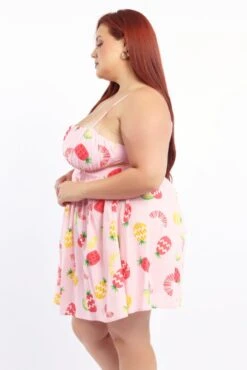 Pink Abstract Fruit Print Drop Waist Minidress -You And All Fashion Store cdd4151a 47ab abstract 3