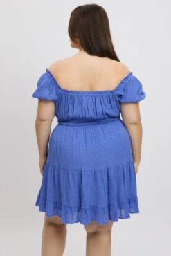 Blue Crinkle Rayon Blend Tiered Minidress -You And All Fashion Store cdd4156 10a blue 5