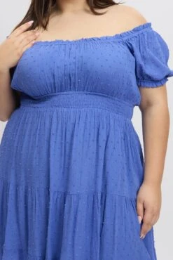 Blue Crinkle Rayon Blend Tiered Minidress -You And All Fashion Store cdd4156 10a blue 6