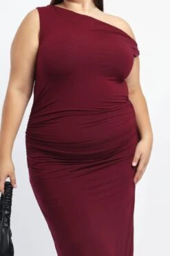 Red Twist Off Shoulder Supersoft Maxi Dress -You And All Fashion Store cdd7746a 84a burgundy 6