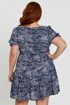 Boho Print Smock Dress Square Neck Short Sleeve -You And All Fashion Store cdd8331 10ab boho prt 5 2