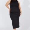 Black Supersoft Maxidress Round Neck Sleeveless