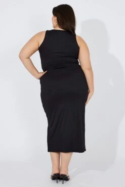 Black Supersoft Maxidress Round Neck Sleeveless -You And All Fashion Store cdd8550a 84a black 5