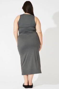 Grey Supersoft Maxidress Round Neck Sleeveless -You And All Fashion Store cdd8550b 84ab charcoal 5