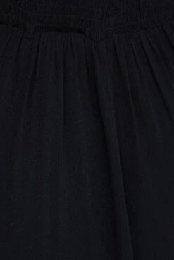 Black Midi Dress Lace Up Crinkle Short Sleeve -You And All Fashion Store cdd8581 33ab black 6