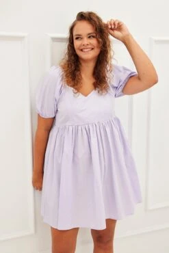 Purple Mini Dress Sweetheart Neck Puff Sleeve Party -You And All Fashion Store cdd8582 47ab lilac 3