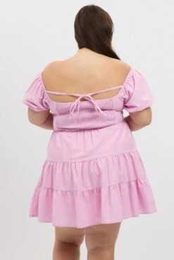 Pink Puff Sleeve Sweetheart Neck Mini Dress -You And All Fashion Store cdd9075e 125ab pink 5