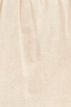 Oatmeal Mini Dress Short Sleeve Scoop Neck Linen Blend -You And All Fashion Store cddk31780 34ab oatmeal 6