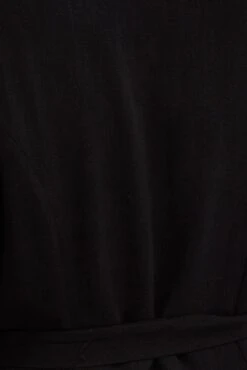 Black Short Sleeve Button Through Linen Blend Midi Dress -You And All Fashion Store cddk31781 33ab black 6