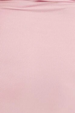 Pink Midi Dress Sleeveless Rib Jersey Drawstring -You And All Fashion Store cddk31836 42ab pink 6