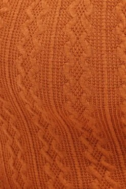Orange Midi Dress Cable Look Knit -You And All Fashion Store cddk31848 47ab ginger 6