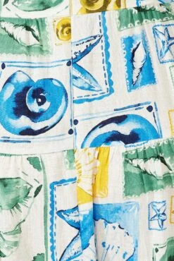 Multi Abstract Mini Swing Tiered Postcard Dress -You And All Fashion Store cddk31951 34ab abstract 6