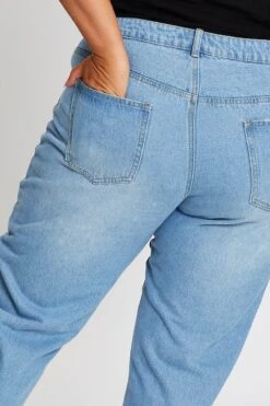 Blue High Rise Straight Denim Jeans -You And All Fashion Store cdl1075 33b light blue 6 2