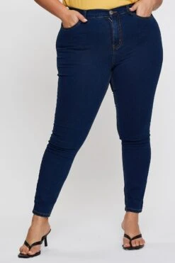 Blue Denim Jeggings High Rise -You And All Fashion Store cdl1076 33b indigo 2