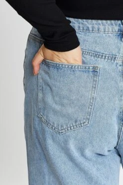 Blue High Rise Asymmetric Straight Denim Jeans -You And All Fashion Store cdl1081 20jb denim blue 6