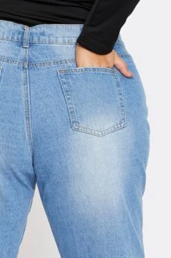 Blue High Rise Boyfriend Denim Jeans -You And All Fashion Store cdl1089 33jb denim blue 6 2