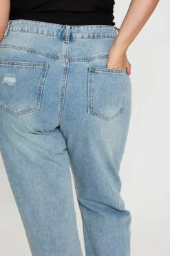 Blue Mid Rise Boyfriend Denim Jeans -You And All Fashion Store cdl1114a 33j denim blue 6