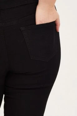 Black Denim Jean High Rise Flare -You And All Fashion Store cdl1200a 33jb black 6