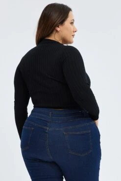 Blue Denim Jean High Rise 3 Buttons Skinny 11 Blue Denim Jean High Rise 3 Buttons Skinny -You And All Fashion Store cdl1202a 20j indigo 6