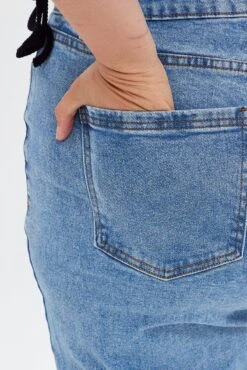 Blue Denim Mom Jean High Rise -You And All Fashion Store cdl1265 20j denim blue 6