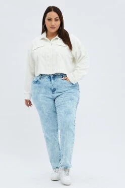 Denim Mom Denim Jeans High Rise -You And All Fashion Store cdl1265e 20j light wash 3