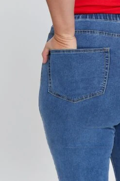 Blue Knee Jeggings High Rise Slash -You And All Fashion Store cdl1439 20j denim blue 6