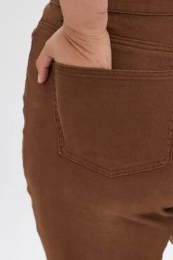 Brown Flare Denim Jeans High Rise -You And All Fashion Store cdl1575b 20jb brown 6