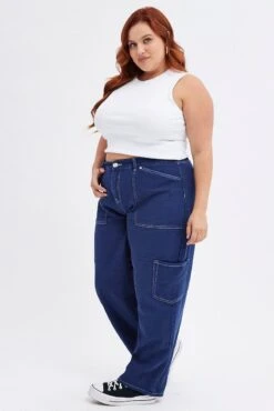 Blue Cargo Jeans Out Pocket -You And All Fashion Store cdl1732a 84jb navy 4