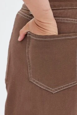 Brown Cargo Denim Jeans High Rise -You And All Fashion Store cdl1732b 84jb brown 7