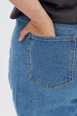 Blue Baggy Denim Jeans High Rise -You And All Fashion Store cdl1749 33jb denim 7