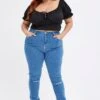 Blue Skinny Denim Jeans High Rise