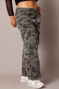 Green Abstract Cargo Jeans Mid Rise -You And All Fashion Store cdl1899d 84jb abstract 4