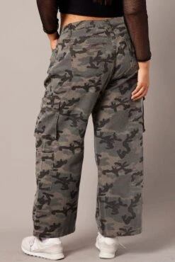 Green Abstract Cargo Jeans Mid Rise -You And All Fashion Store cdl1899d 84jb abstract 5