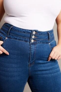 Denim Skinny Jeans High Rise Button Front 11 Denim Skinny Jeans High Rise Button Front -You And All Fashion Store cdl2047d 84jb dark wash 6