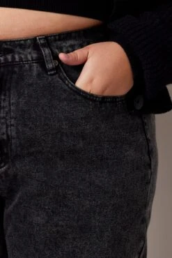 Black Mom Jeans High Rise Acid Wash -You And All Fashion Store cdl2109a 84jb black 6