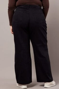 Black Baggy Jeans High Rise Knee Distress -You And All Fashion Store cdl2129a 84jb black 5