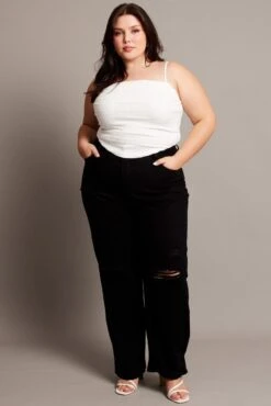 Black Baggy Jeans High Rise