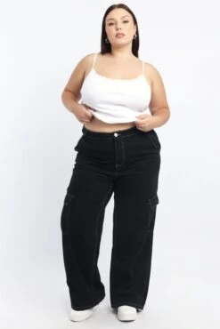 Black Cargo Denim Jeans