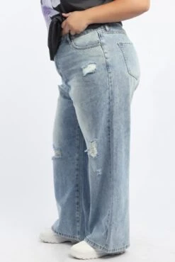 Denim Baggy Mid Rise Jeans -You And All Fashion Store cdl2823 84jb mid wash 3