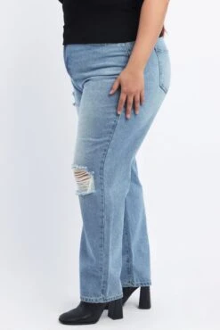 Denim Straight Jeans -You And All Fashion Store cdl2825 2j light wash 3