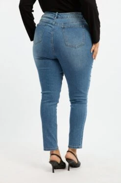 Denim Skinny Jeans High Rise -You And All Fashion Store cdl2844d 84jb mid wash 4
