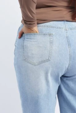 Denim Straight Jeans Mid Rise -You And All Fashion Store cdl2975a 117j light wash 5