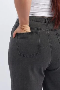 Grey Straight Jeans Mid Rise -You And All Fashion Store cdl2978 84j charcoal 5