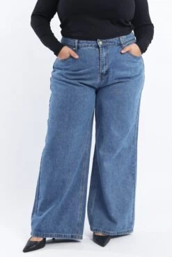 Denim Straight Denim Jeans High Rise -You And All Fashion Store cdl2993 117j dark wash 3