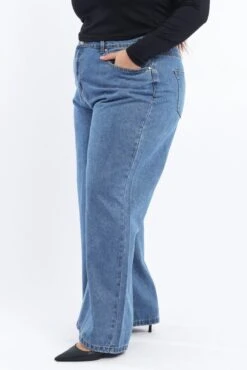 Denim Straight Denim Jeans High Rise -You And All Fashion Store cdl2993 117j dark wash 4