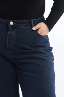 Denim Wide Leg Jeans Low Rise -You And All Fashion Store cdl3003 84j dark wash 5