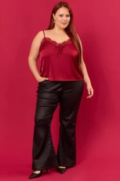 Black Flare Jeans Mid Rise Wet Look