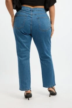 Denim Mom Jeans High Rise -You And All Fashion Store cdl3046c 117j mid wash 4